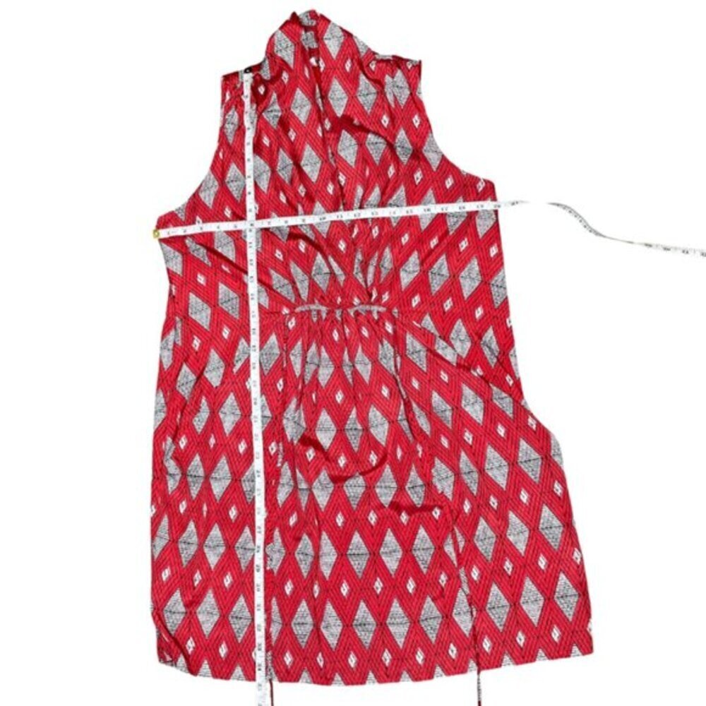 Collective Concepts Red Mod Geometric Diamond Tulip Mini Dress L - Picture 5 of 7